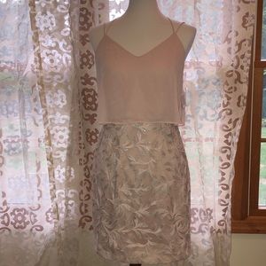 Blush cocktail dress.